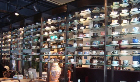 Caf in  Arita, Kyushu  you could pick from over 1000 which cup & saucer you wanted to have tea from!